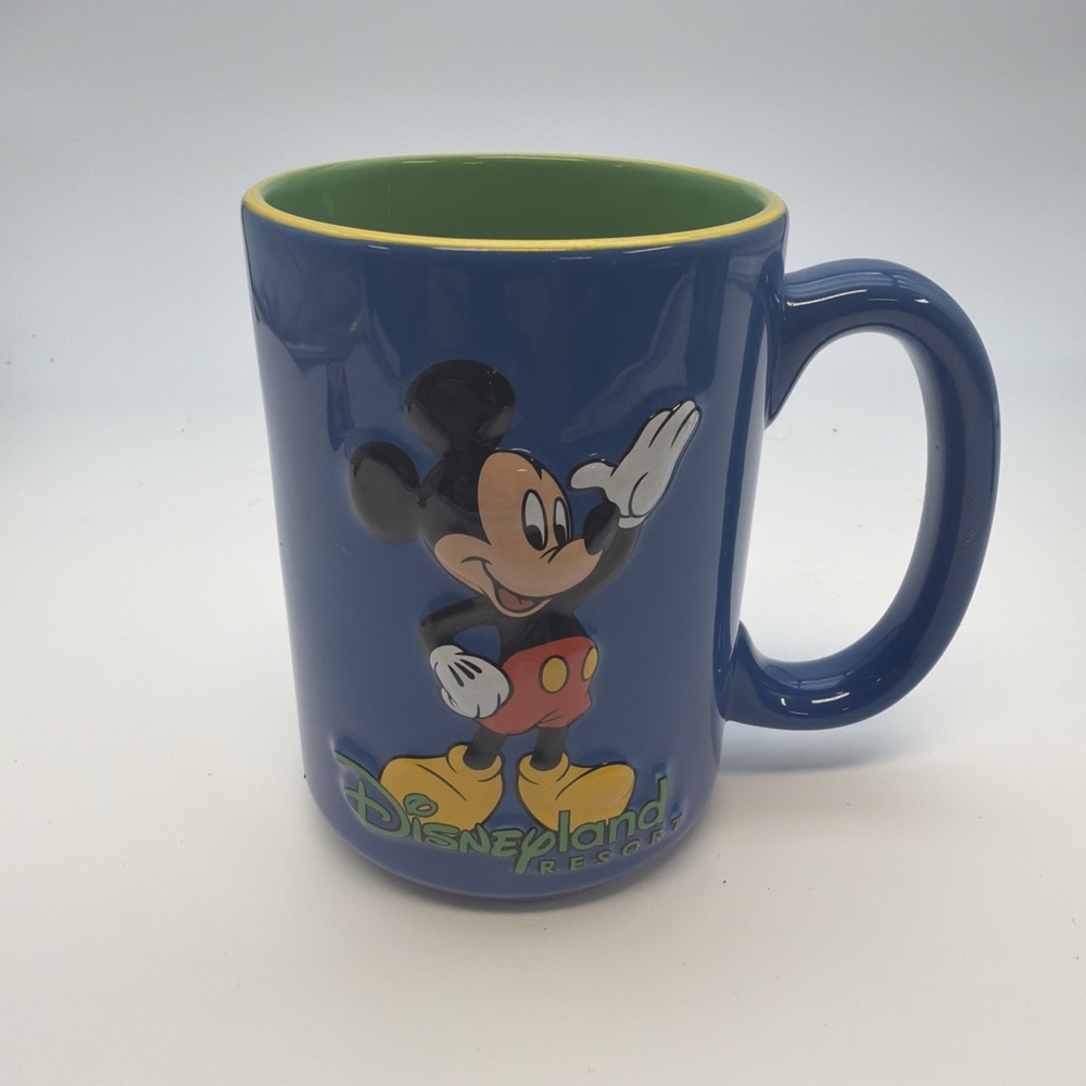 Walt Disney World Auth. Theme Parks Large‎ Embossed Blue Mickey Mouse Coffee Mug